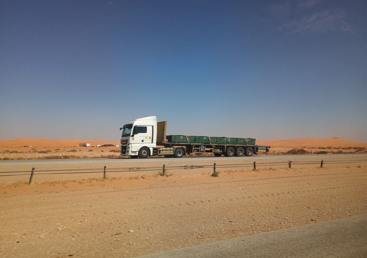 Long-haul semi-truck with sleeper cab